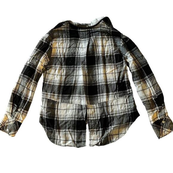 Cloth & Stone Shirt Button Down Plaid Black and White Small - Picture 4 of 7
